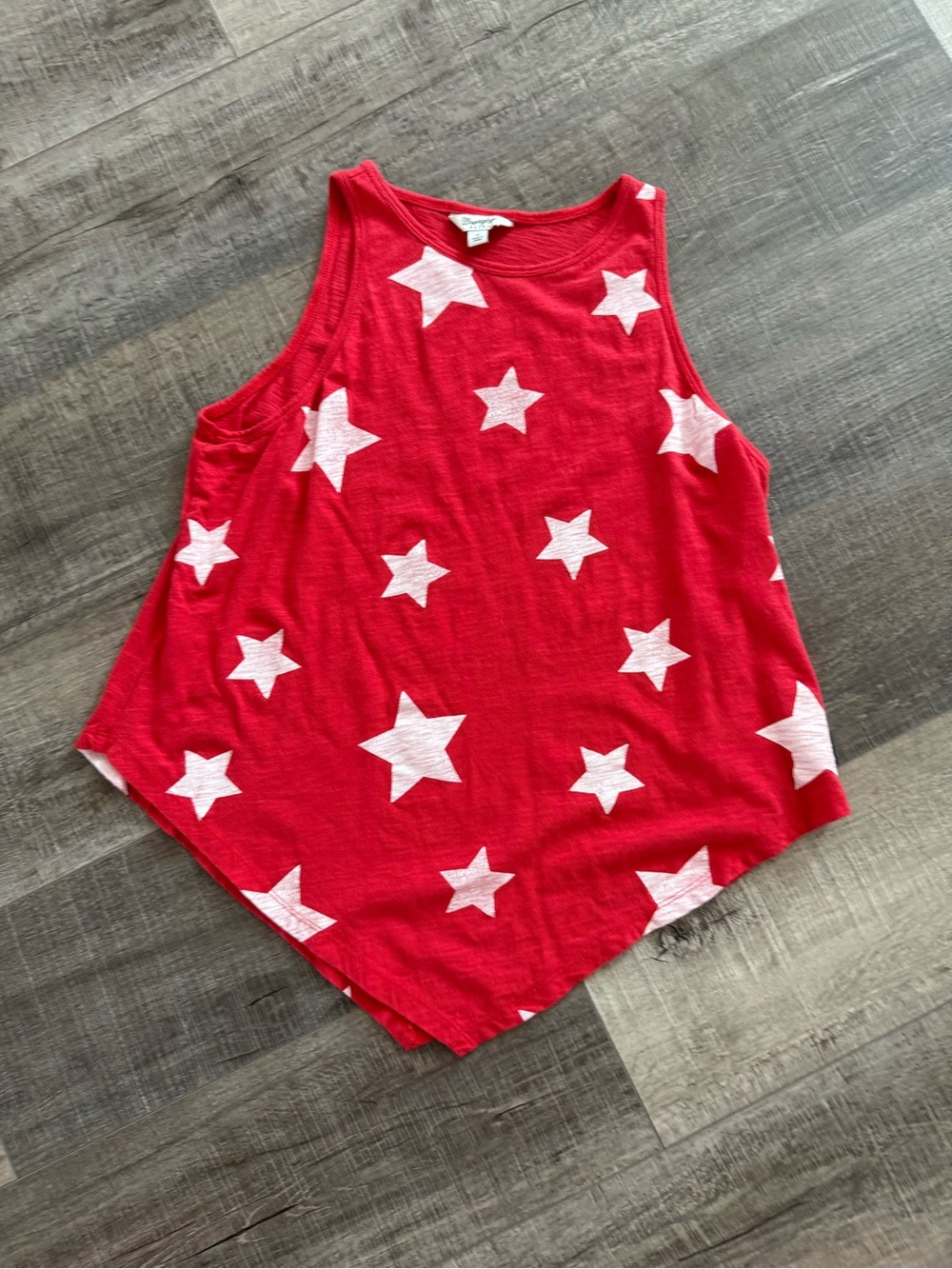 Wrangler Red Tank Top with White Star Print